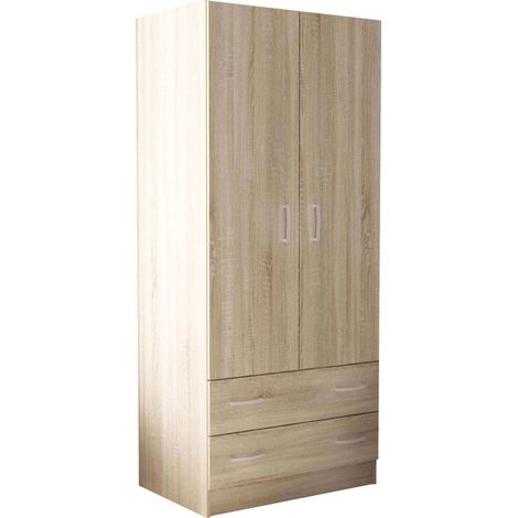 Armadio 2 Ante 80x52x180 h cm in Truciolare bilaminato Marrone (1/3)