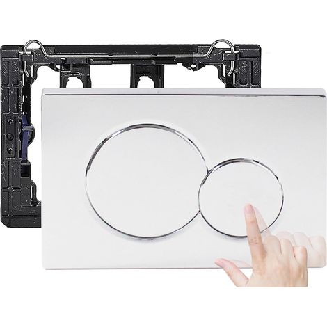 Plaque de déclenchement double chasse – Surface miroir brillante – Compatible Geberit 115.770.46.6, Sigma01 – Montage mural (1/5)
