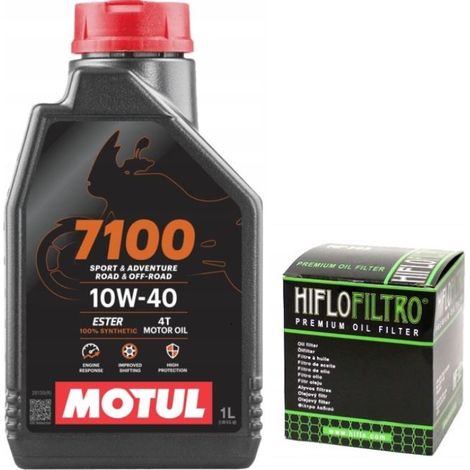 Aceite Motul 7100 10W40 1L + Filtro de Aceite Hiflo HF303 4T Yamaha Honda Kawasaki (1/3)
