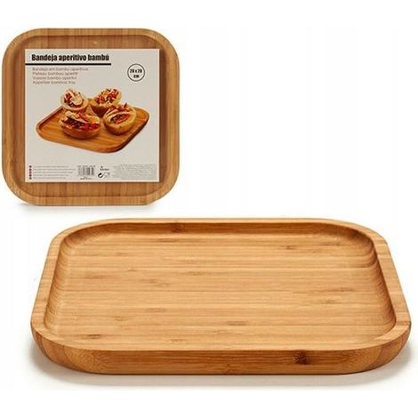 BigBuy Vassoio Elegante in Bambù 20x20 cm (1/3)