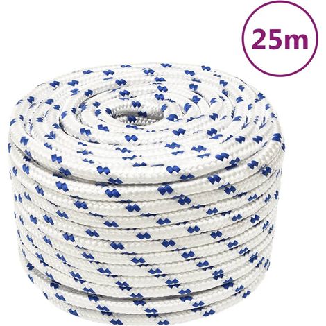 Corde de bateau, blanche, 14 mm, 25 m, polypropylène (1/5)