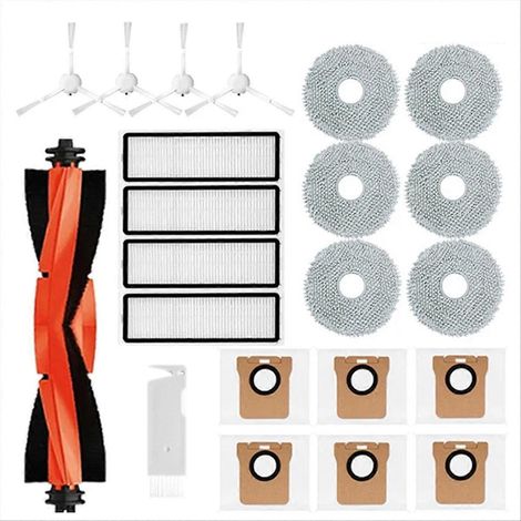 Hauptseitenbürste für Roboter, HEPA-Filter, Mikrofaser-Mopp, Staubbeutel, komplettes Wartungsset, Ersatzteile, effiziente Reinigung, universelle Ersatzteile, Multifunktionspaket. (1/5)