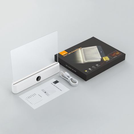Lampe de lecture à panneau transparent 2‑en‑1 F17, batterie 1200mAh, écran numérique, minuterie, réglage luminosité et température de couleur, recharge USB‑C (1/5)