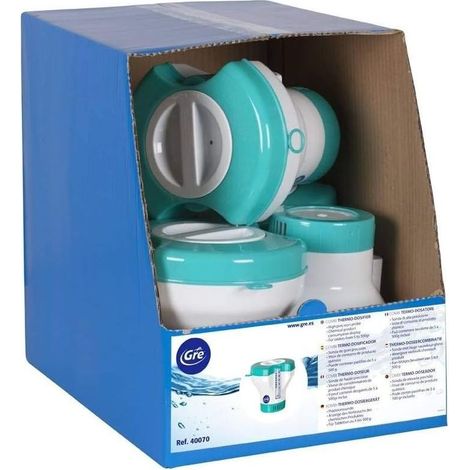 Schwimmender Dosierer mit Thermometer für Schwimmbäder, für Tabletten von 20 bis 500 g (1/5)