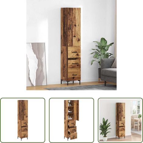 vidaXL Bahut bois - Haut Armoire Bois Ancien 69,5 x 34 x 180 cm Bois d'ingénierie (1/5)