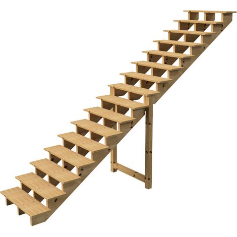 Außentreppe Holz Höhe 275cm 16 Stufen, Breite 100cm, OHNE Setzstufen