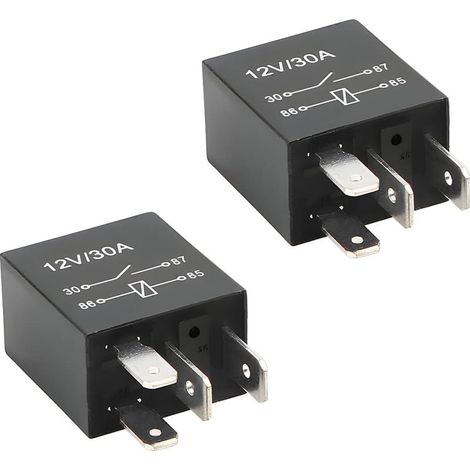 Relais automobile en 2 parties, 12 V, 4 broches, 30 A, SPDT 4 broches, polyvalent, standard robuste, interrupteur d'alimentation, interrupteurs et démarreurs automatiques.