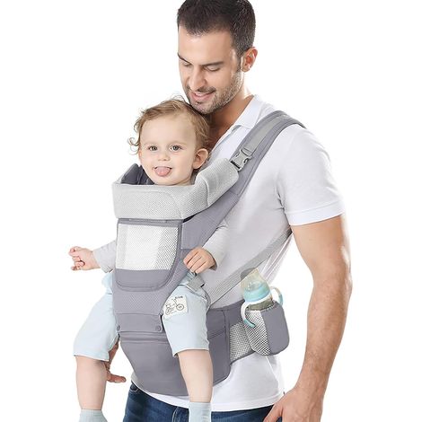 Youyijia Multifunctional Baby Carrier Newborn to Toddler 0-36 Months, 15-in-1 Ergonomic M-Position Front & Hip Carry, All-Season Adjustable 52" Lengthened Belt for Travel & Shopping (Style B) (1/5)
