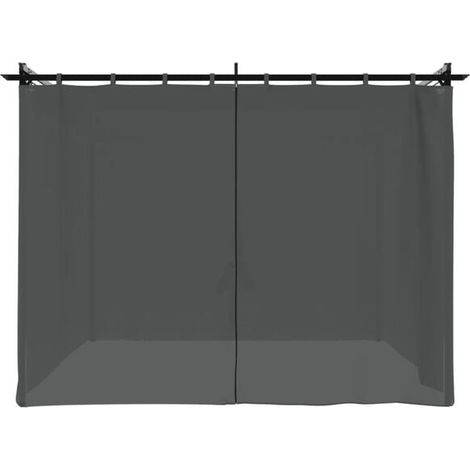 Tonnelle de jardin anthracite 3 x 3 m avec rideaux en acier – Abri de jardin pour terrasse, extérieur et réception (1/5)