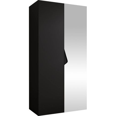 Armario Hartford 623, Negro, 202x100x52cm, Puertas de armario: Con bisagras, Número de estantes: 0 (1/5)