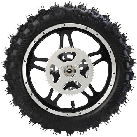 Pneu de Jante de Roue Arrière, Fydun 2,5 à 10 Pouces Caoutchouc Métal Roue Arriére Avec Assemblage de Pneu de Jante de Roulement de Pignon de Disque Pour Mini Pit Bike (1/5)