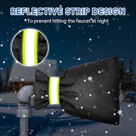 Lot de 2 housses de robinet d'extérieur pour l'hiver H 22,9 x l 17,8 cm, chaussettes de robinet de jardin extérieur pour protection contre le gel, isolée imperméable réutilisable (1/3)