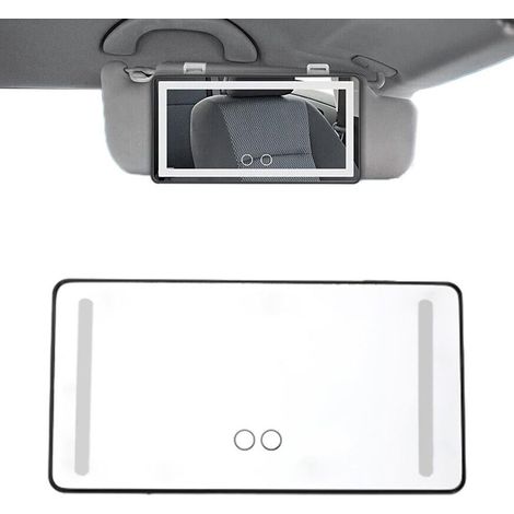 Miroir de pare-soleil de voiture USB avec écran tactile et éclairage LED noir (1/5)