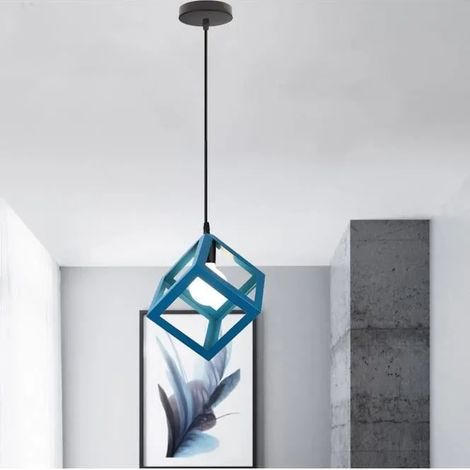 Fusion Lustre Suspension - forme Carré - Matière : Métal - Bleu - 1628cm (1/4)