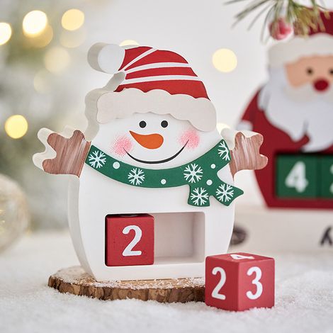 Calendrier de l'Avent en bois, compte à rebours, décoration murale, panneau de bienvenue pour la porte d'entrée, Joyeux Noël, décoration pour enfants, famille et amis, cadeau, décoration rustique pour (1/5)