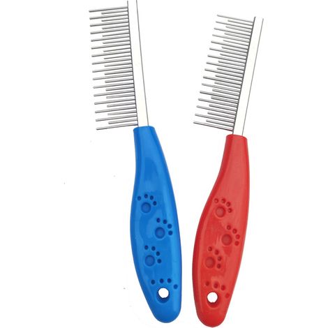Peigne Anti Poux, 2Pcs Peigne Chien,Peigne Chat,Flea Comb,Élimine Efficacement Les Poux et Les Puces pour Les Animaux à Poils Longs (1/5)