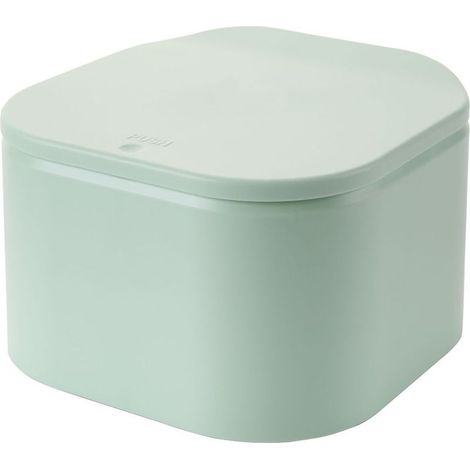 Mini cestino da scrivania, stile europeo, a molla, con coperchio, per la raccolta dei rifiuti in ufficio (verde) (1/5)
