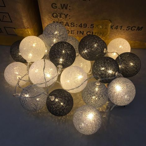 Lichterkette (300 cm) mit 20 LEDs aus Baumwolle, für die Weihnachts- und Hochzeitsdekoration im Innenbereich (1/5)