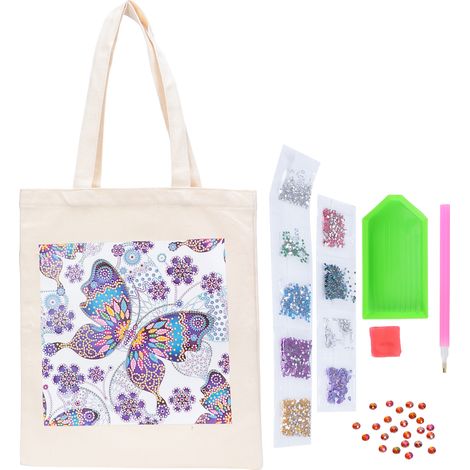 DIY Diamond Painting Shopping Bag Rhinestones Painting Tote Bag with Handles Tool SetBB016 (1/5)