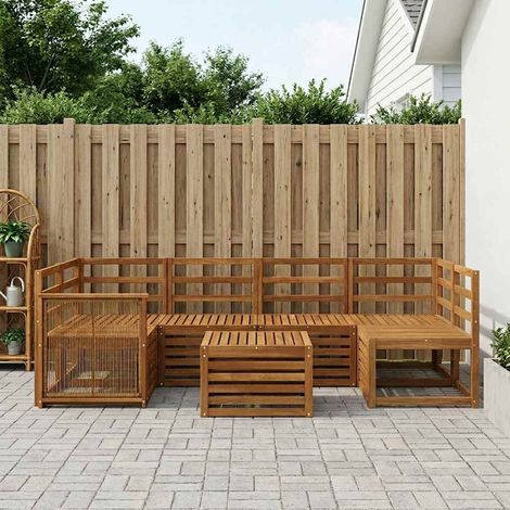 vidaXL Outdoor-Sofagarnitur 7 pcs Natur Massivholz Akazie (1/5)