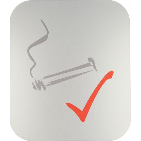 Pictogramme zone fumeur, alu anodisé autocollant