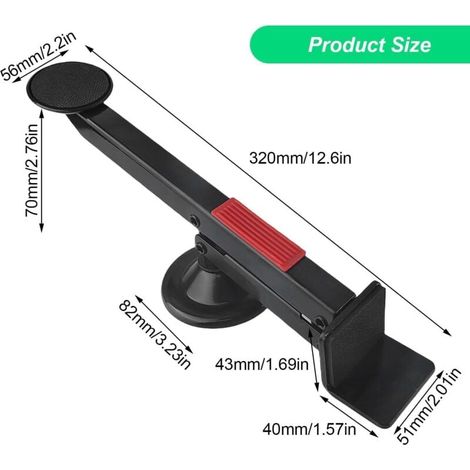Lève-Porte en Acier avec Rotation à 360 Degrés, Idéal pour Soulever des Plaques, Des Meubles Lourds, et Faciliter L'installation de Meubles, Capacité de Levage Maximale 100 kg (1/4)