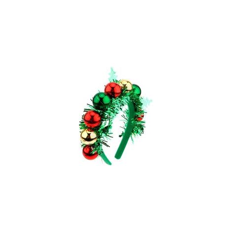 Bandeaux de Noël pour femmes, bandeau coloré en forme d'arbre de Noël pour filles, couvre-chefs joyeux Noël, boules rouges et vertes, accessoires de cheveux mignons pour les fêtes et le Nouvel An. (1/5)