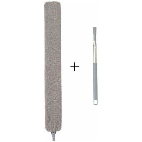 Plumeau Télescopique, Plumeau Microfibre avec Poignée en Acier Inoxable,Lavable Flexible Brosse à Poussière pour Canapé lit Meuble Plancher Poussière Domestique