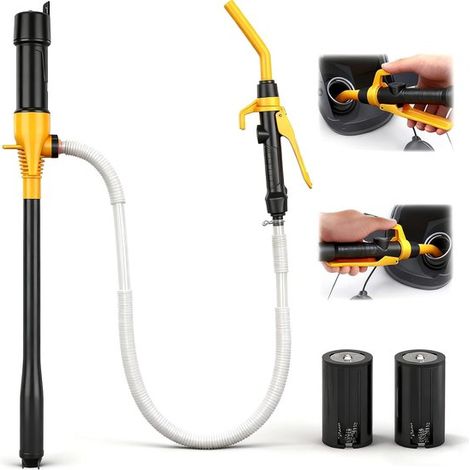 Pompa di carburante elettrica - Pompa portatile a batteria - Estrattore di carburante per auto alimentato a batteria - Estrattore di carburante di emergenza per veicoli - 60 cm (1/5)