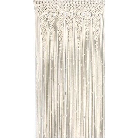 Rideau en Macramé, Tenture Murale en Macramé 100x200 Cm Rideau Boho Fait à La Main Tenture Murale Boho Macramés Rideaus De Porte Rideauxs Bohos pour La DéCoration Murale De La Maison