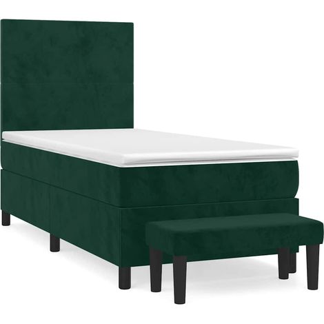 Maison Exclusive - Boxspringbett mit Matratze Dunkelgrün 90x200 c