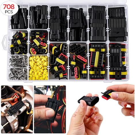 Connecteur Automobile Étanche - 1 à 6 Broches - IP68 - 300 V - 12 A - Pour Voiture Moto Camion Caravane Bateau - 1 Pièce (1/5)