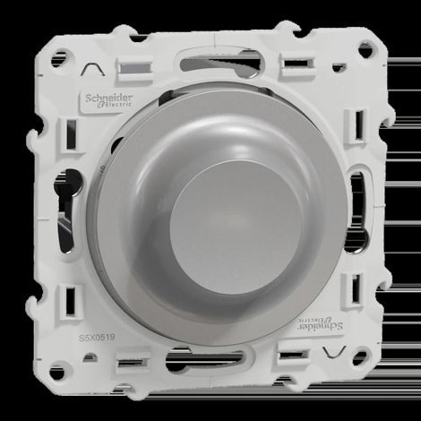 Odace - Variateur de lumière universel en 2 ou 3 fils 3W 100W(Led) - Aluminium (S530519) (1/2)