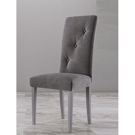 Set da 2 Sedia JERSEY in tessuto microfibra GRIGIO (1/2)