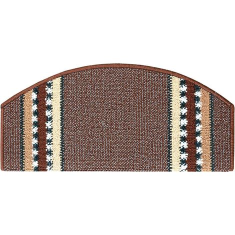 Tappeto Copri Gradini Salva Scalino Scala Adesivo Antiscivolo Vintage 100% Made in Italy - Marrone