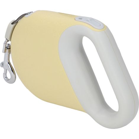Laisse rétractable pour chien de 5 m (16,4 pi) avec poignée souple et contrôle télescopique, idéale pour les promenades en extérieur avec votre animal de compagnie (jaune). (1/5)