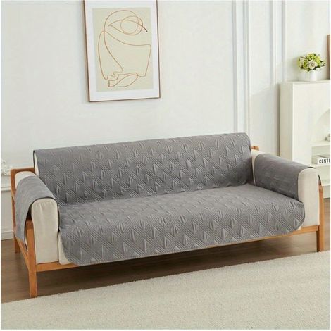 Protège-Canapé d'Angle 55 × 196 cm, Housse Imperméable Antidérapante, Gris, pour Salon avec Chiens et Chats(Gris) (1/5)