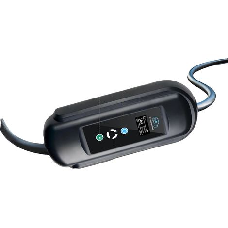 Cargador portátil para vehículos eléctricos, potencia de salida de 11 kW, compatible con enchufe tipo 2, color negro. (1/2)