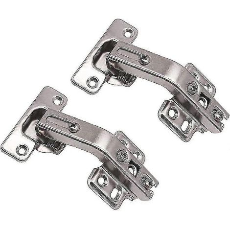 Charnières pliantes à angle de 135° pour porte de placard de cuisine ou de salle de bain, deux trous, en fer nickelé, édition spéciale 0927 (1/5)