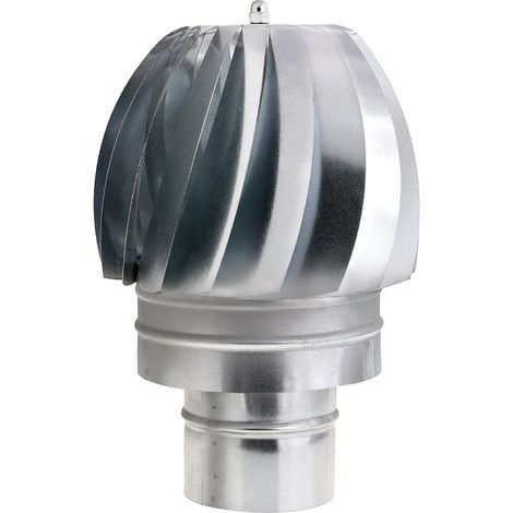 Verzinkter Zugverbesserer mit Turbine für Ofenrohr 100 mm.