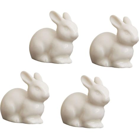 Miniatur Bastel Hasenfigur aus Keramik Tischdekoration in