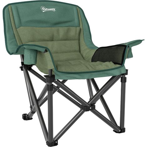 Portable Padded Camping Chair, with Bag - Olive Green (1/5)