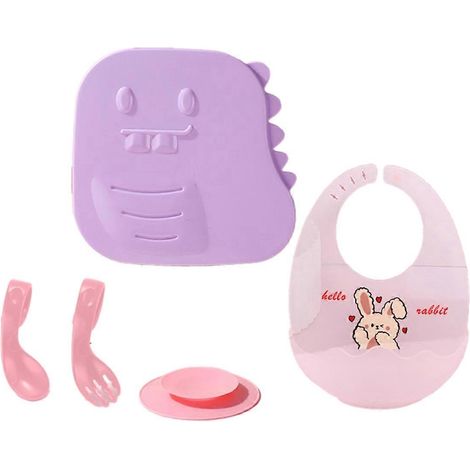 Bento-Box für Kinder – Auslaufsichere Lunchbox – Kinderteller – Lila (1/5)