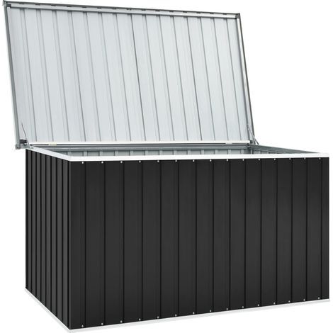 Ulisem – Coffre de jardin anthracite 171x99x93 cm – Acciaio galvanizzato e plastica – Rangement extérieur pour coussins et outils (1/4)