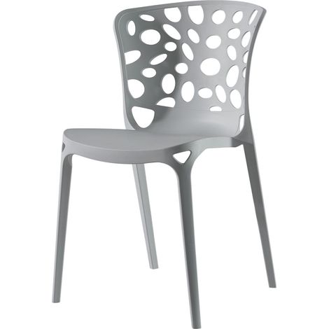 1 Pezzo Sedia da Giardino Arredo in PP Ade Grigio 50 x 55 x 83 cm