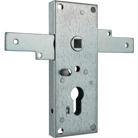 FP – Serrure de garage 8301 PZ60/9 noir – Cylindre perforé – Boîte de verrouillage galvanisée – Pour portes en bois dur