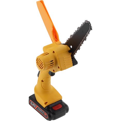 Mini tronçonneuse électrique, coupe haute puissance, tronçonneuse rechargeable, bûcheronnage à une main, petite scie électrique domestique, outil d'élagage, 6 pouces à balais. (1/5)
