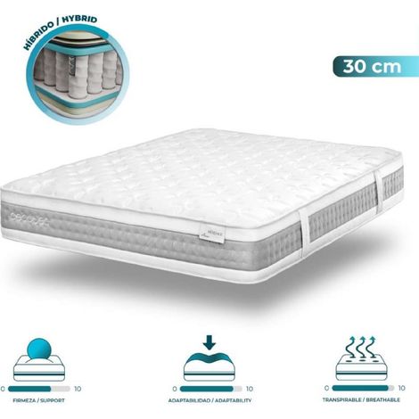 Cecotec Colchón de Muelles Ensacados - Viscoelástico - Multicapa - Flow Hêritage Anne 160x200 - Altura 30cm, Firmeza Alta (1/4)