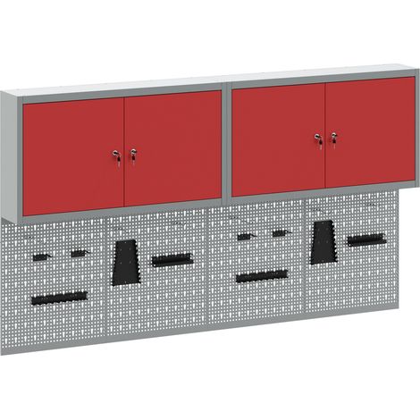 vidaXL Tool Cabinet Set with Shelf with Storage 6 pcs Red Steel