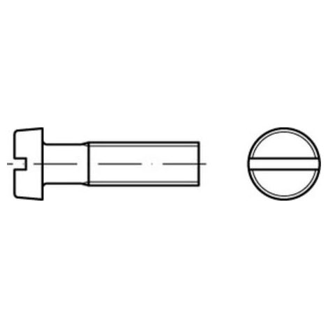 DIN 84/ISO 1207 Zylinderkopfschraube M2,5x4 Edelstahl A4 blank Schlitz 1000 Stk (1/2)